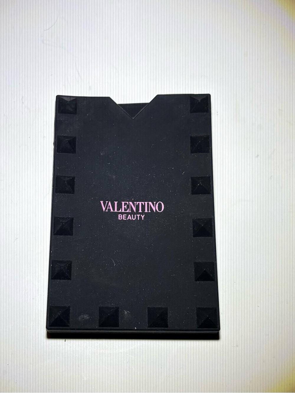 Valentino Beauty Black Compact Wallet with Pink Logo